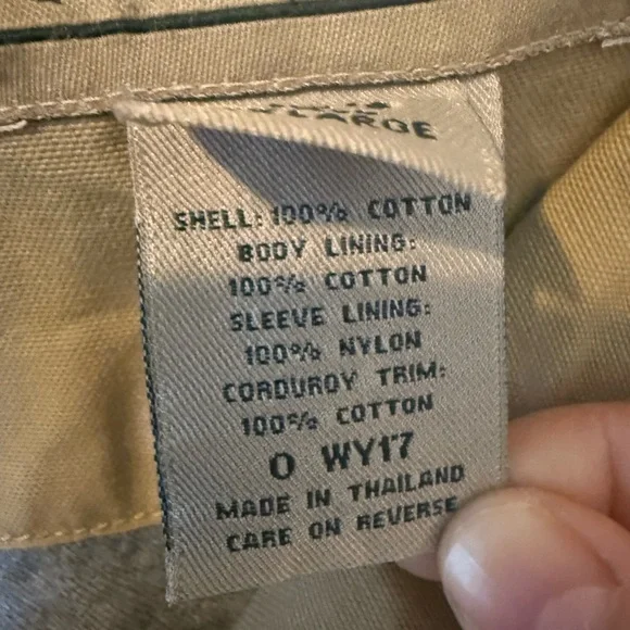 LL Bean Vintage Beige Barn Jacket Men's XXL Lined Fleece Chore Field Coat - Picture 4 of 10